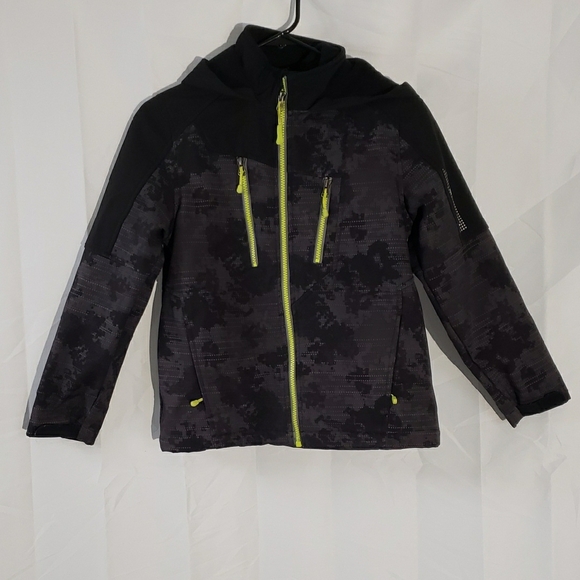 Snozu Other - Children's Black and Gray Camo Jacket with Neon Accents
